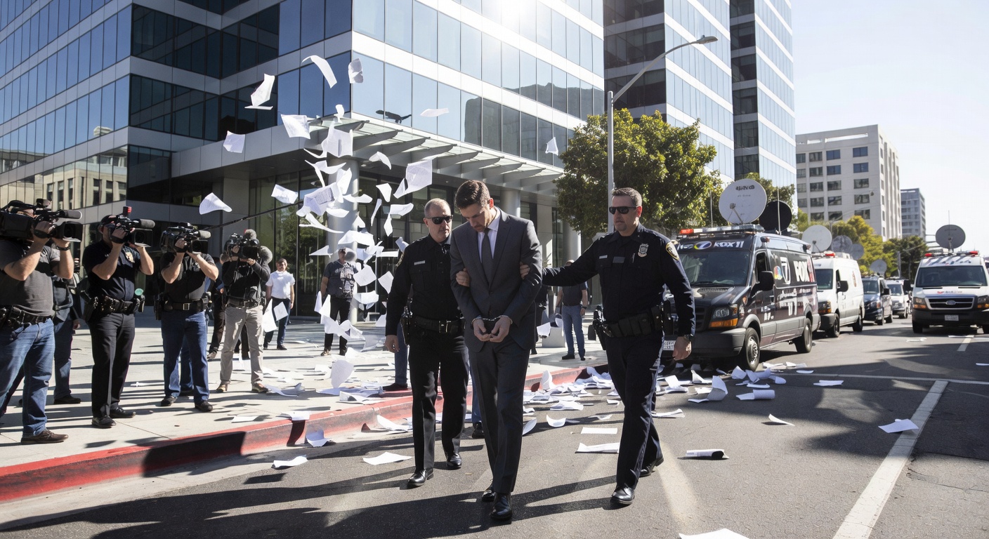 The arrest of a talent manager outside his Beverly Hills office with media present