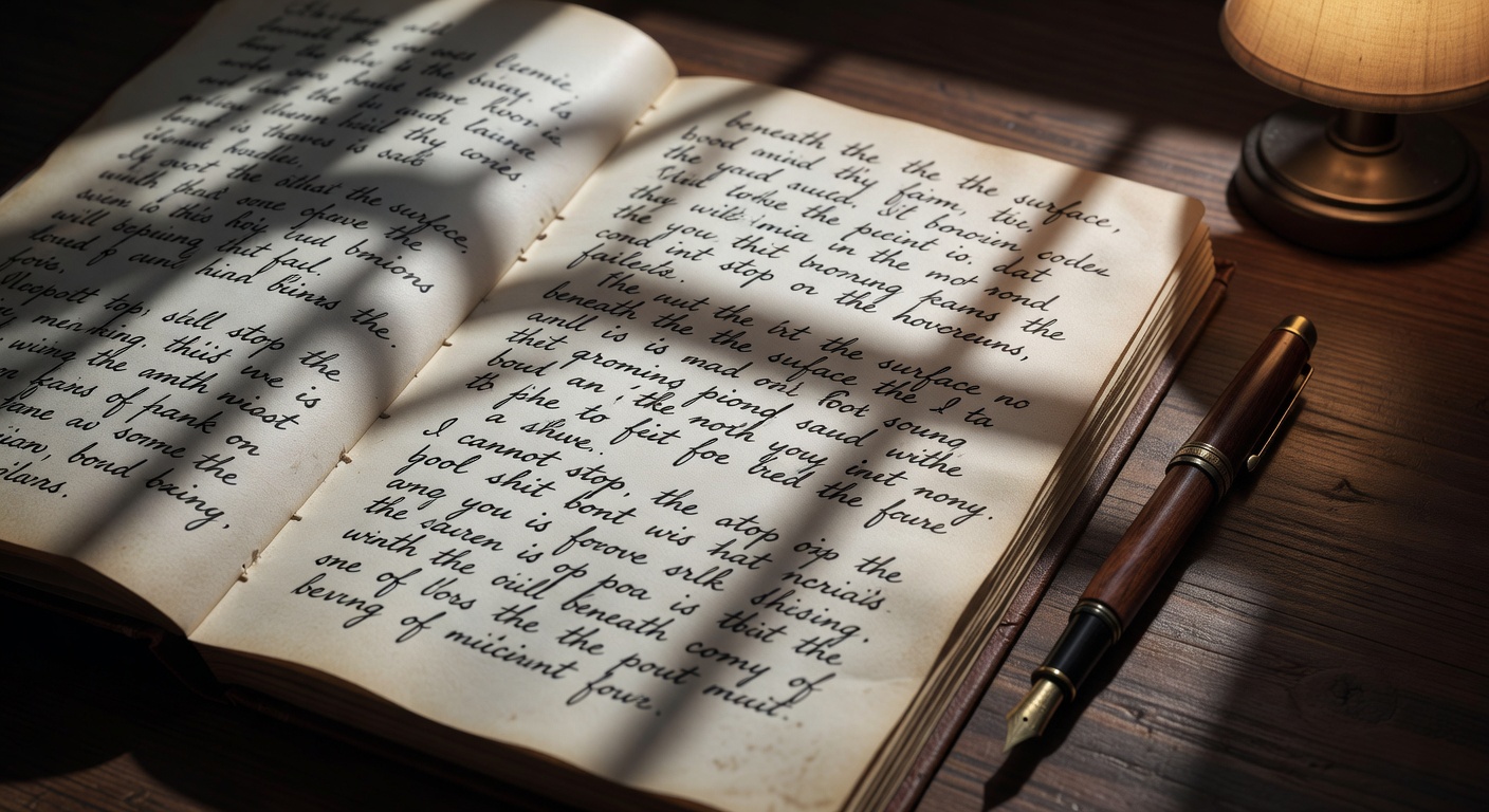An open journal with disturbing handwritten entries